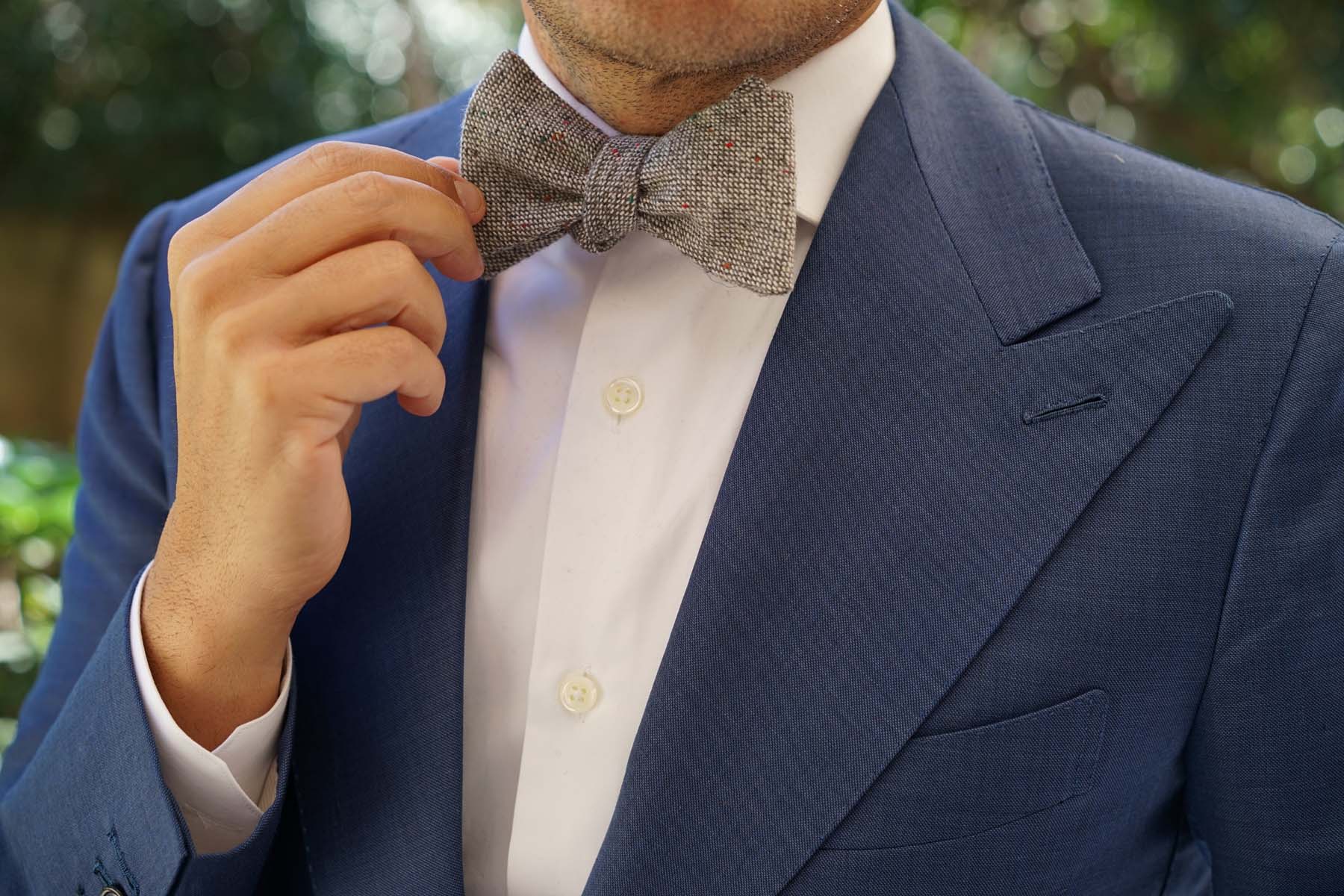 Gray Sharkskin Self Bow Tie