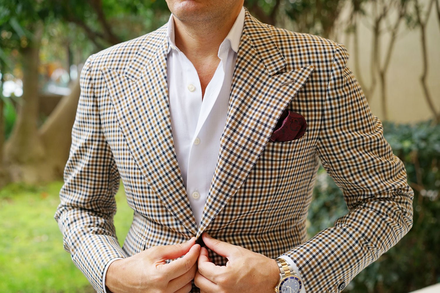 Mahogany Red Paisley Pocket Square