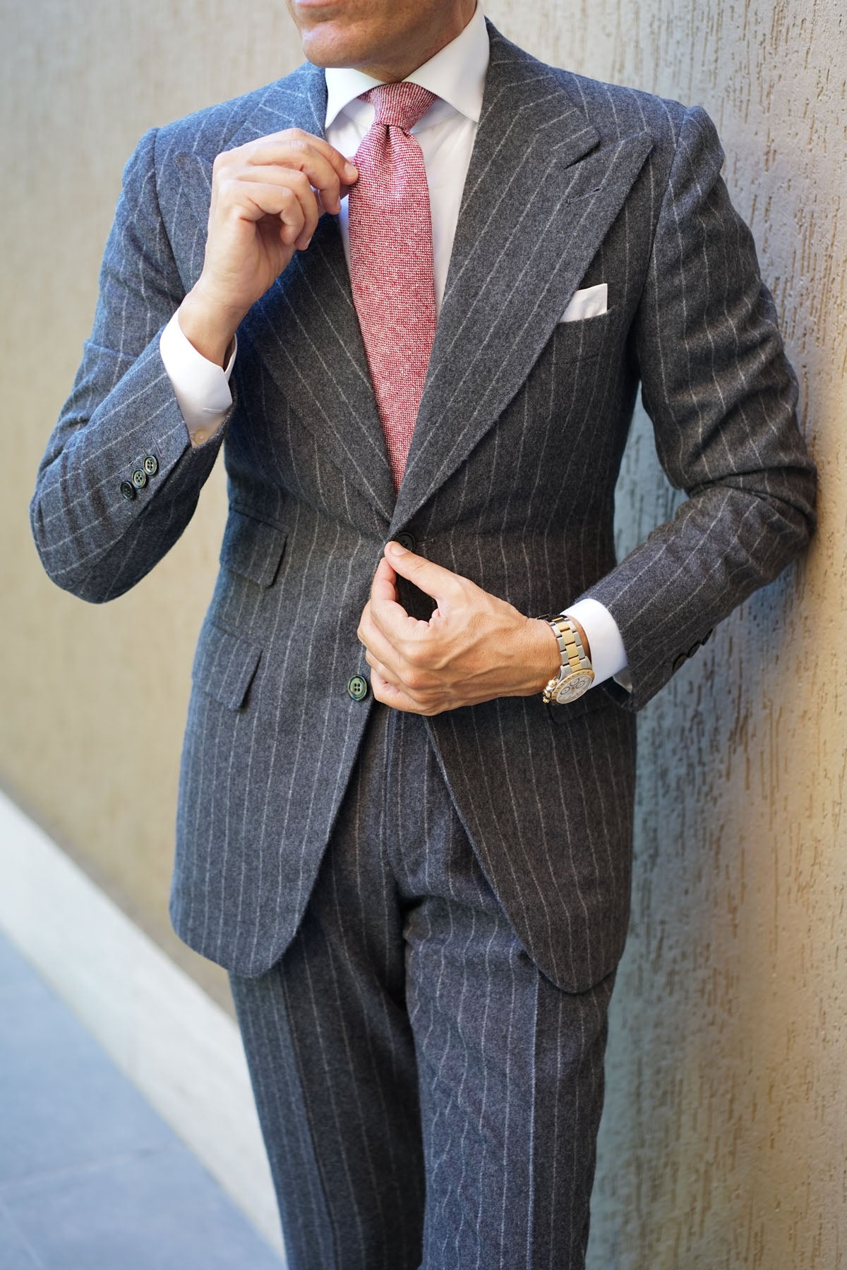 Burgundy Sharkskin Tie