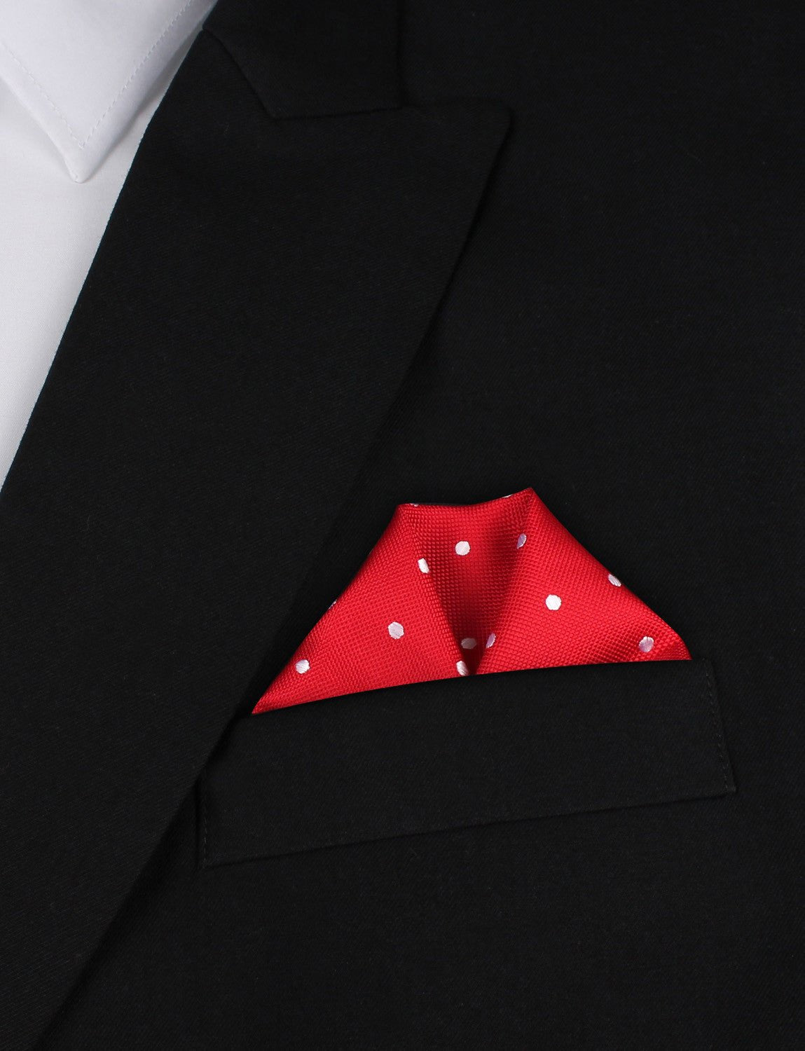 Red with White Polka Dots Pocket Square