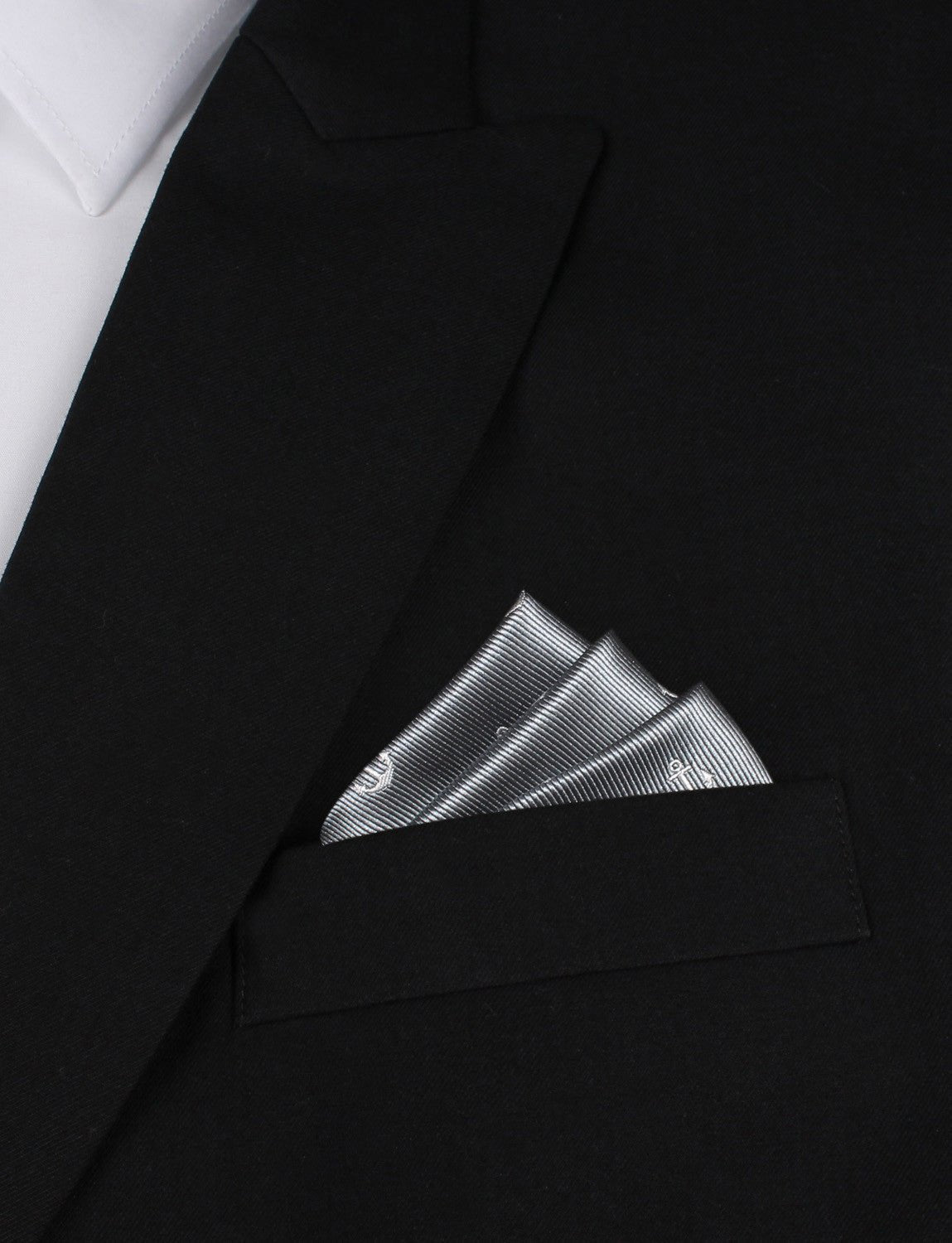 The OTAA Charcoal Grey Anchor Pocket Square