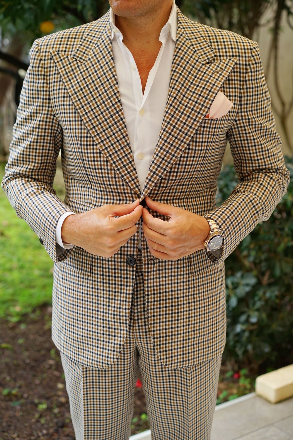 Flamenco Blush Pink Striped Pocket Square