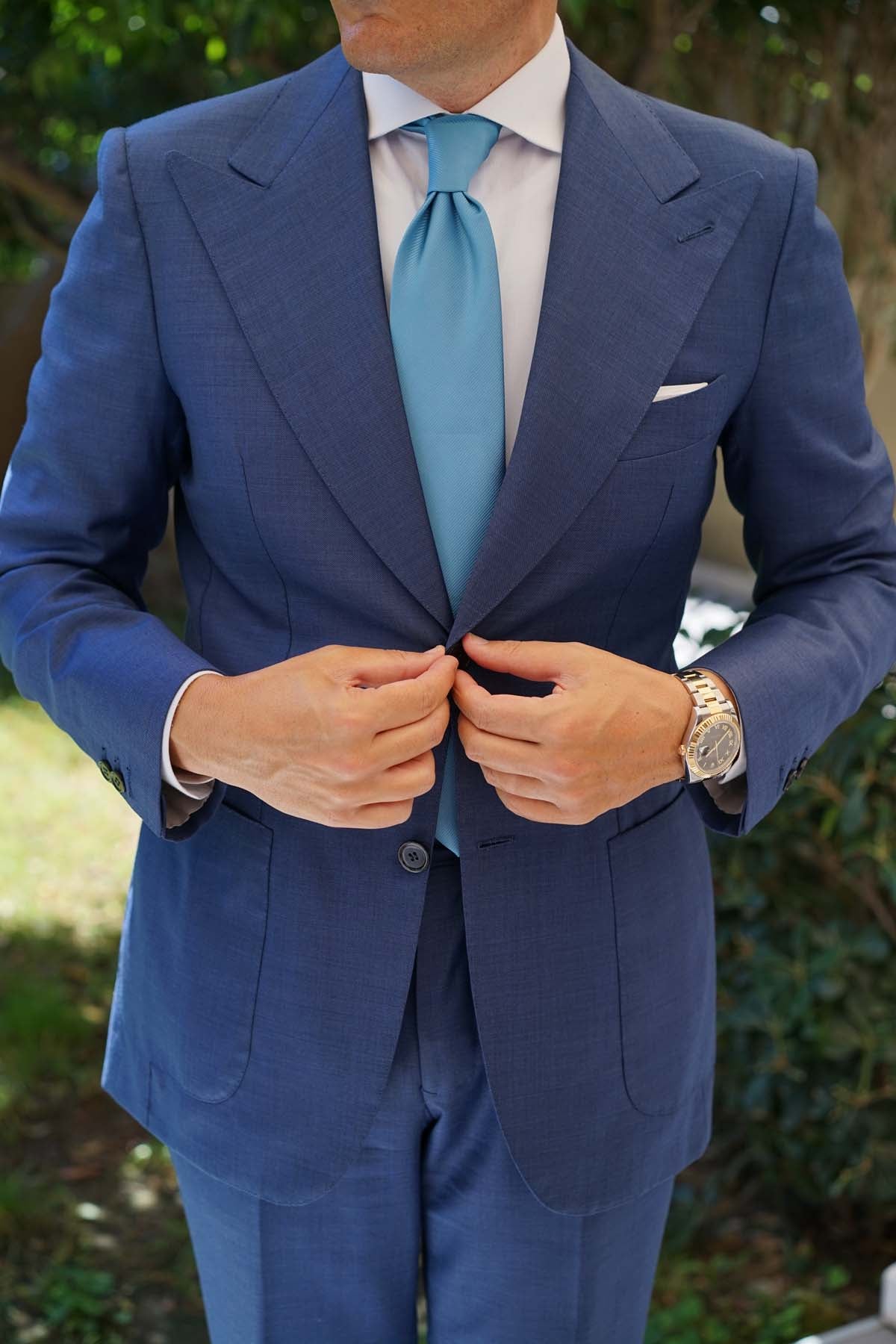 Coastal Blue Twill Necktie