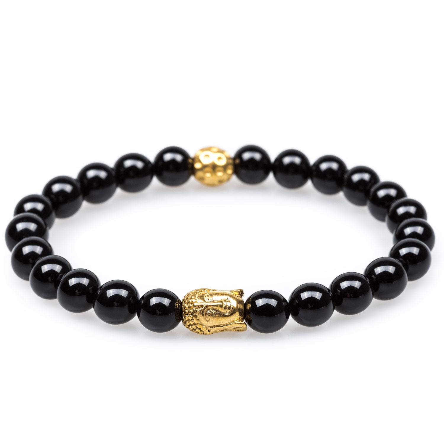 Ayutthaya Black Onyx Gold Buddha Bracelet