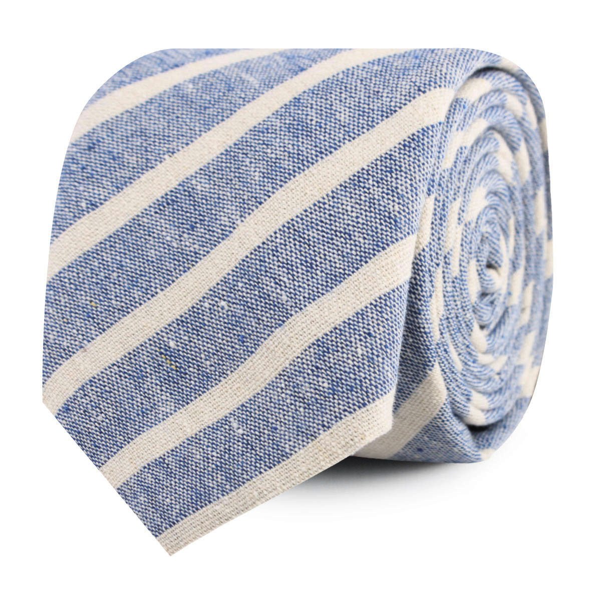 Blue Bodrum Linen Chalk Stripe Skinny Tie