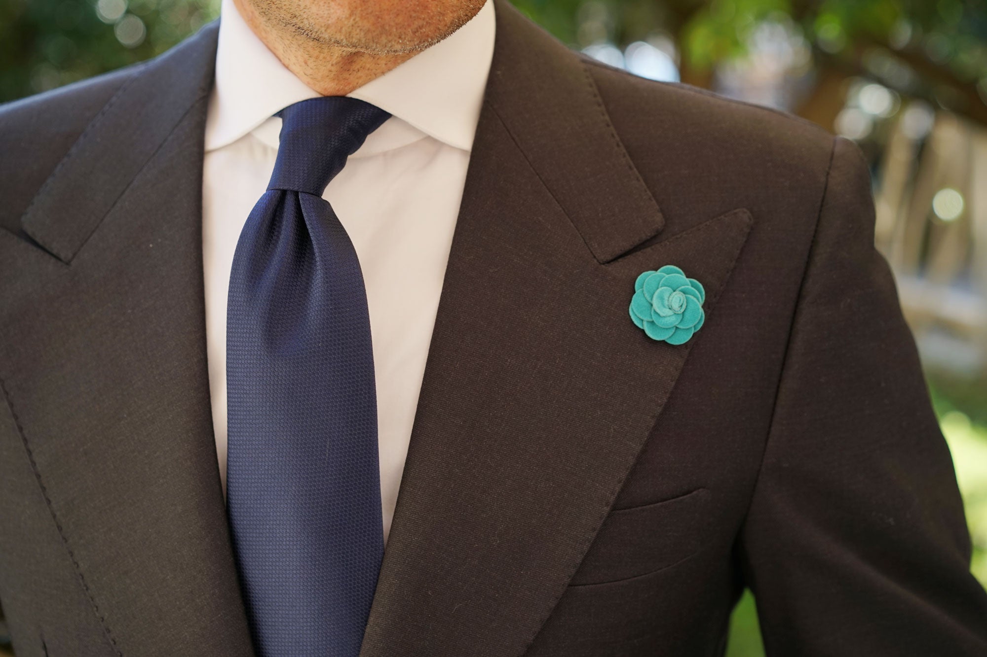 Teal Mini Velvet Lapel Pin