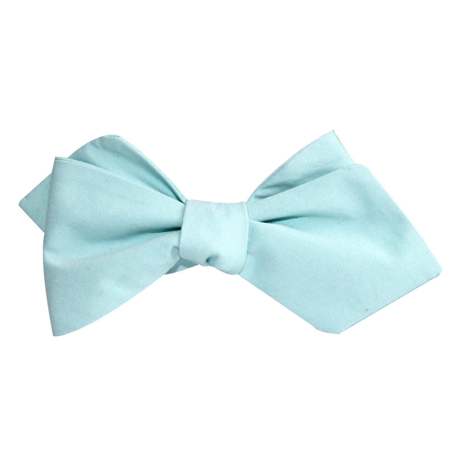 Mint Green Cotton Self Tie Diamond Tip Bow Tie