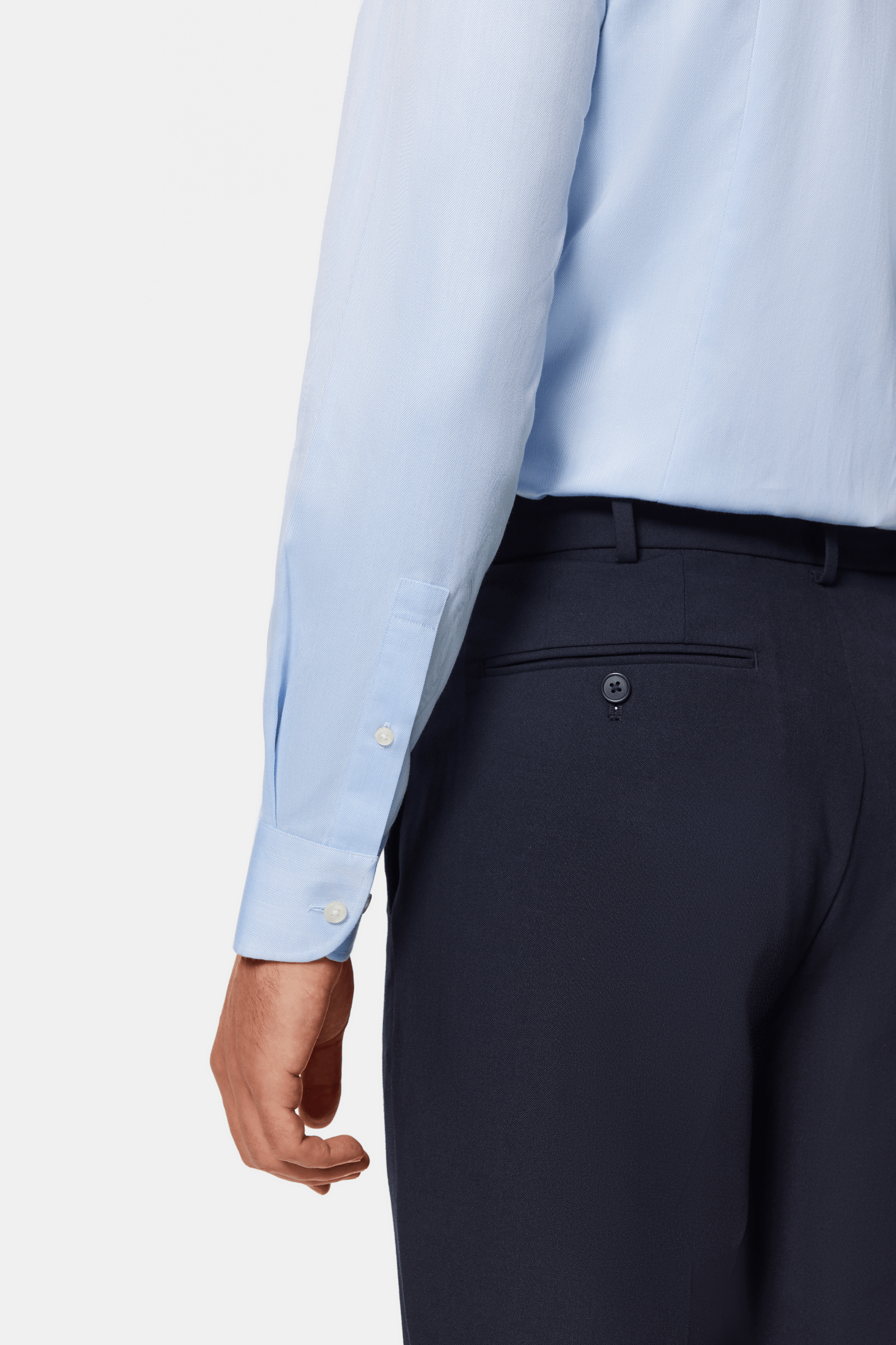 Lapaglia Blue Herringbone Lucious Non-Iron Shirt