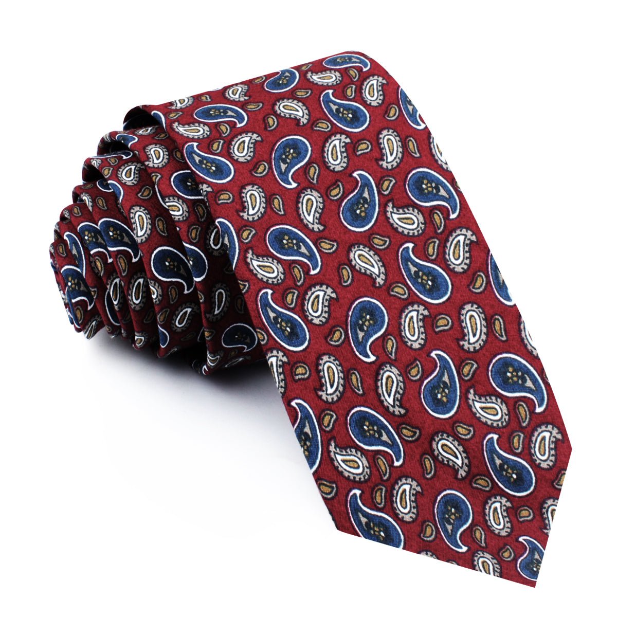 Shah of Iran Burgundy Paisley Skinny Tie