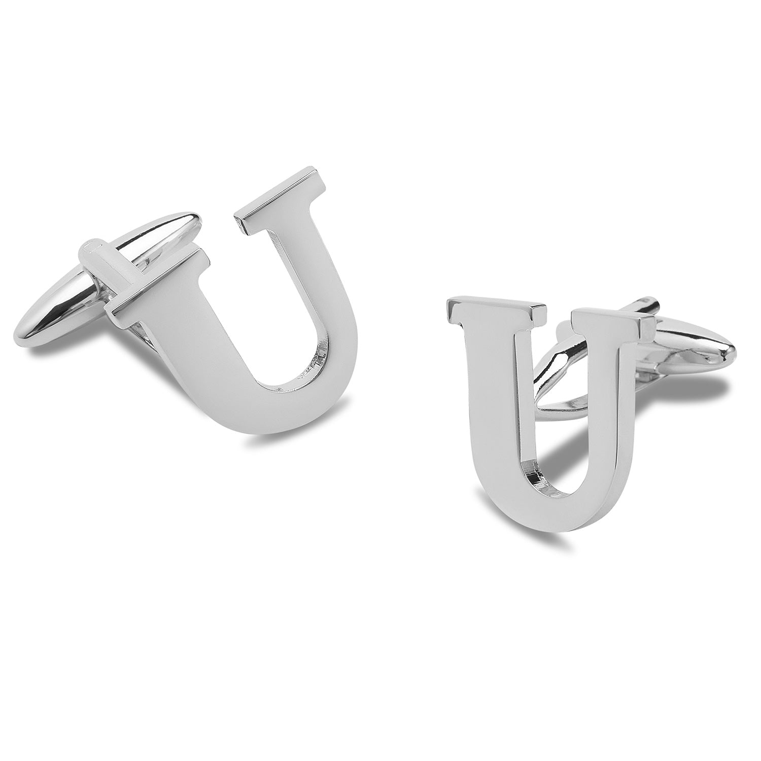 Letter U Silver Cufflinks