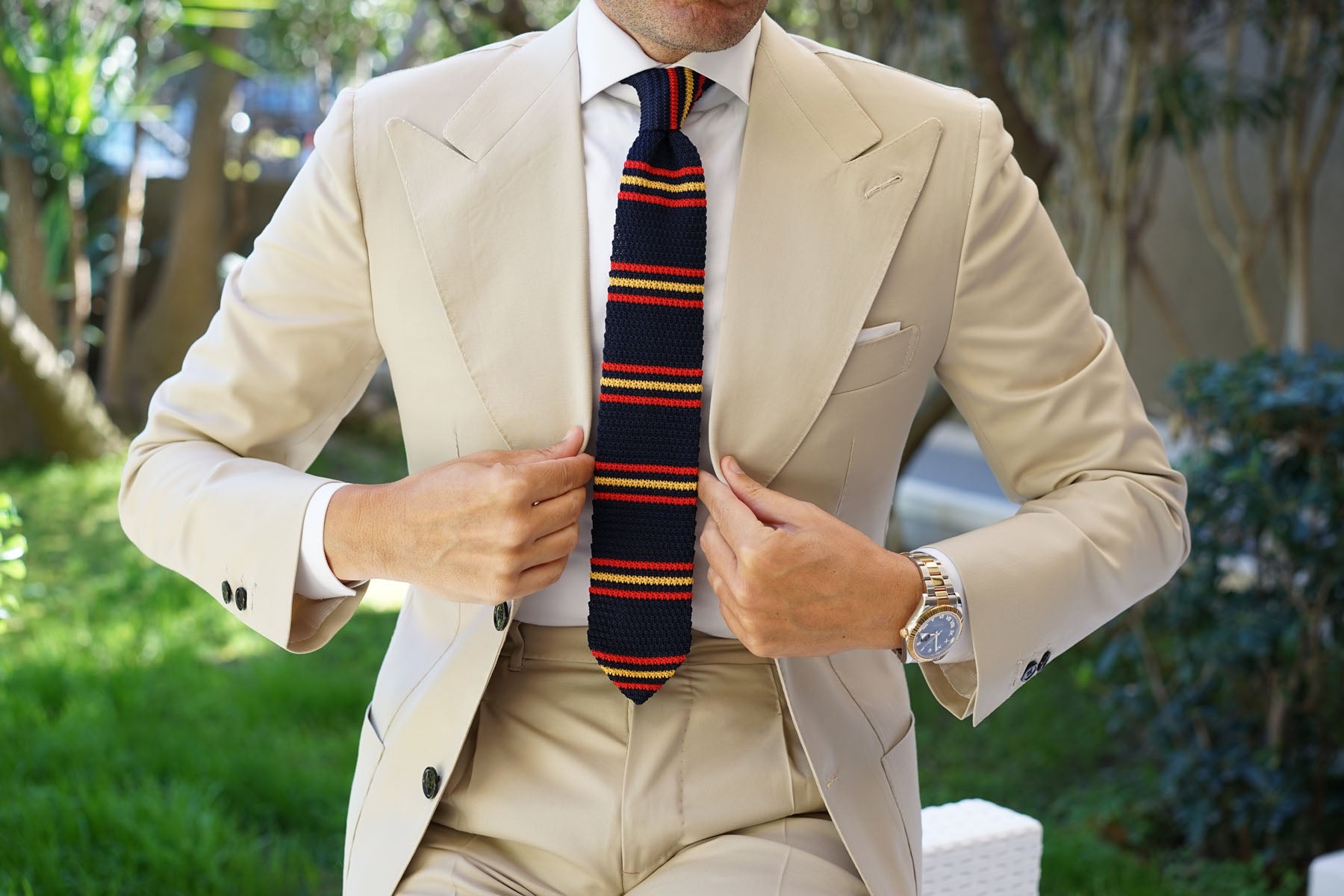 Moroccan Striped Knitted Tie