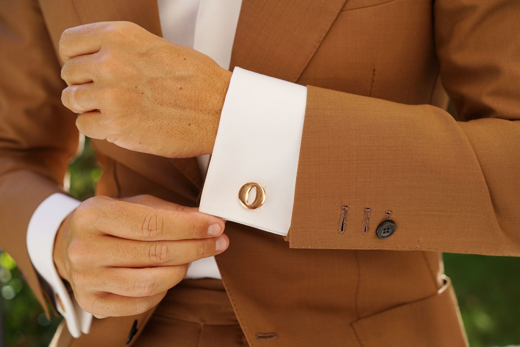 Rose Gold Letter O Cufflinks