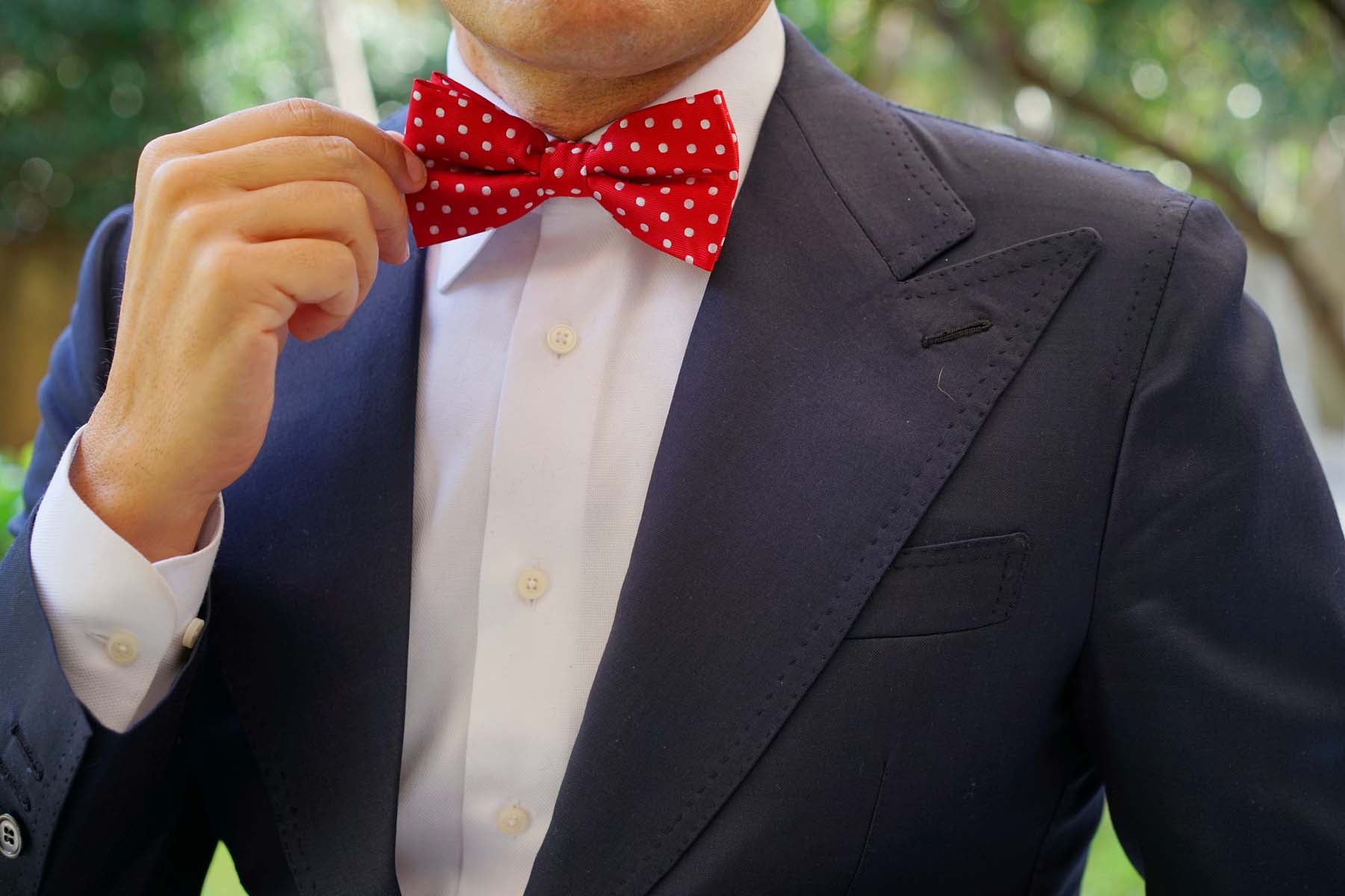 Royal Red Polka Dots Bow Tie