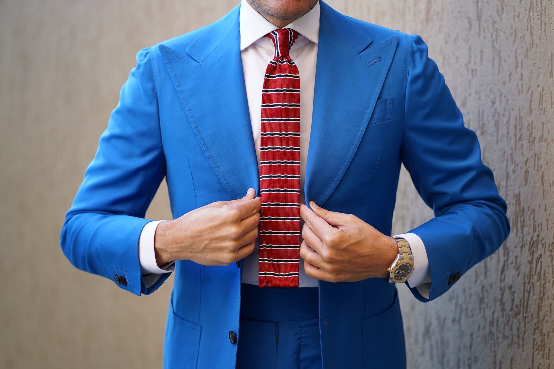 Marsellus Red Knitted Tie