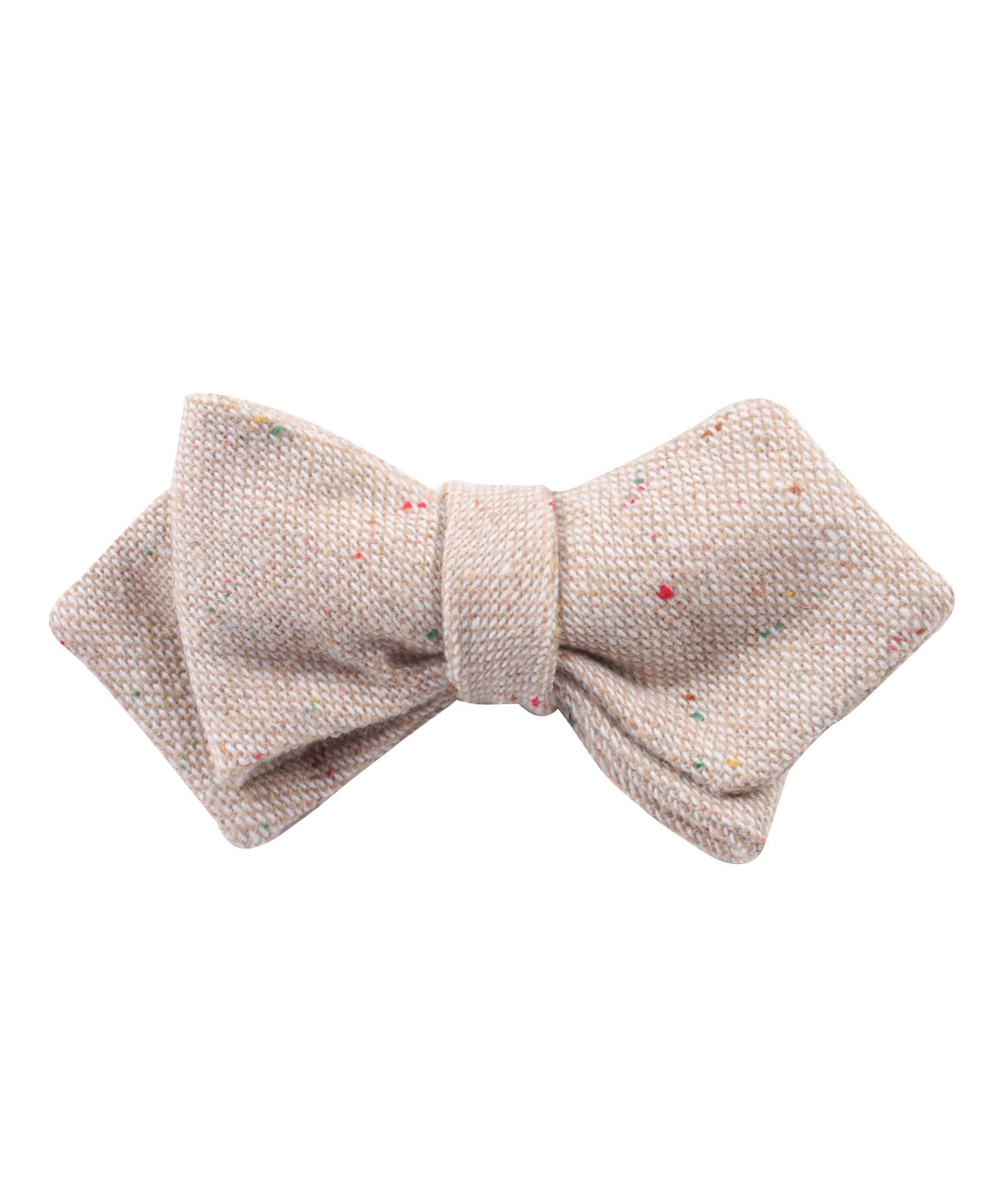 Khaki Sharkskin Diamond Self Bow Tie