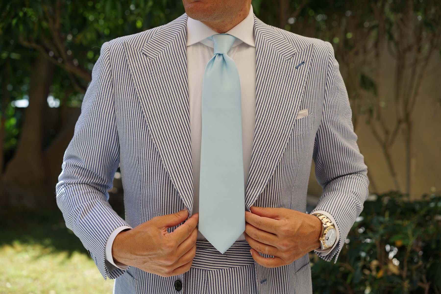 Powder Blue Satin Necktie