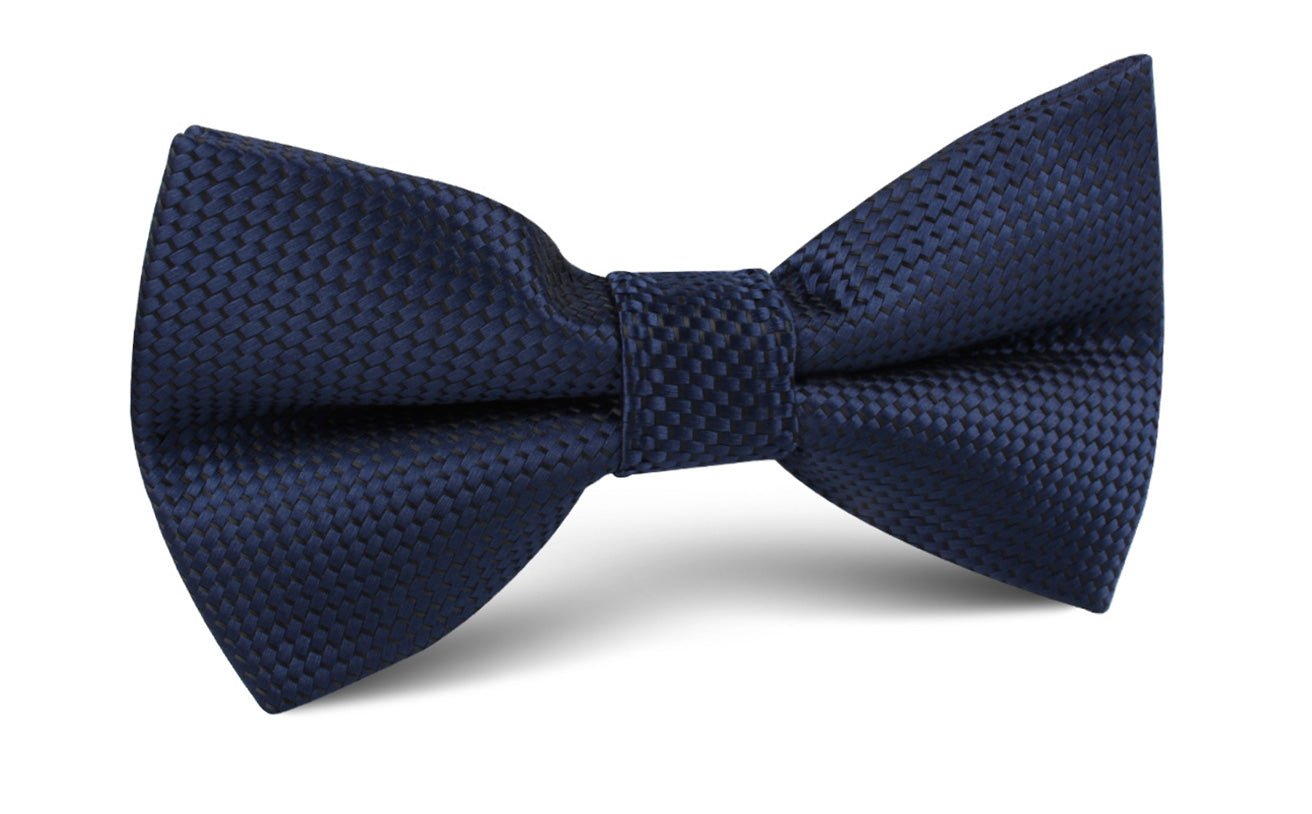 Midnight Blue Oxford Weave Bow Tie