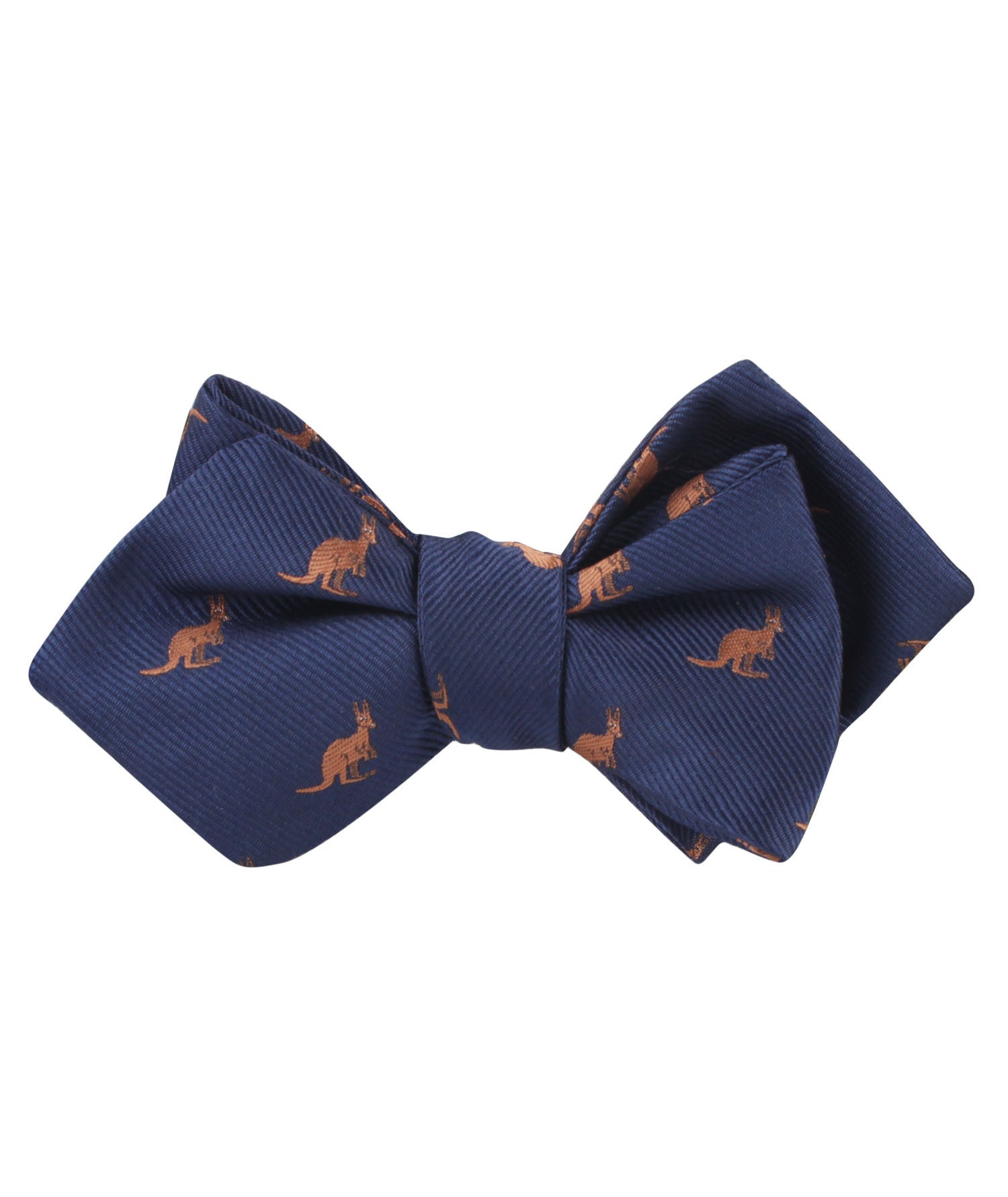 Brown Kangaroo Diamond Self Bow Tie