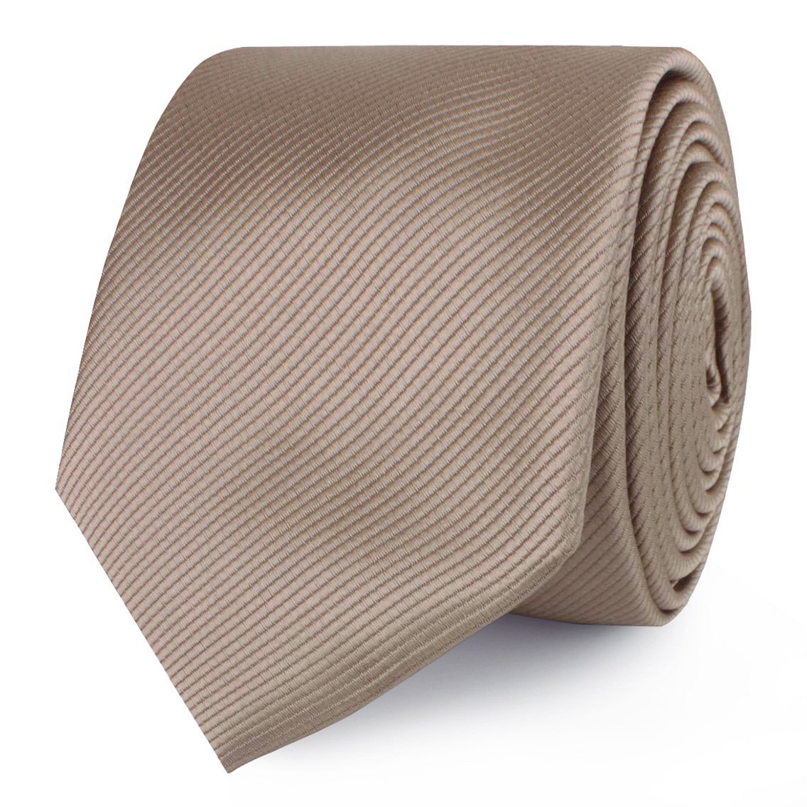 Dune Beige Brown Twill Skinny Tie