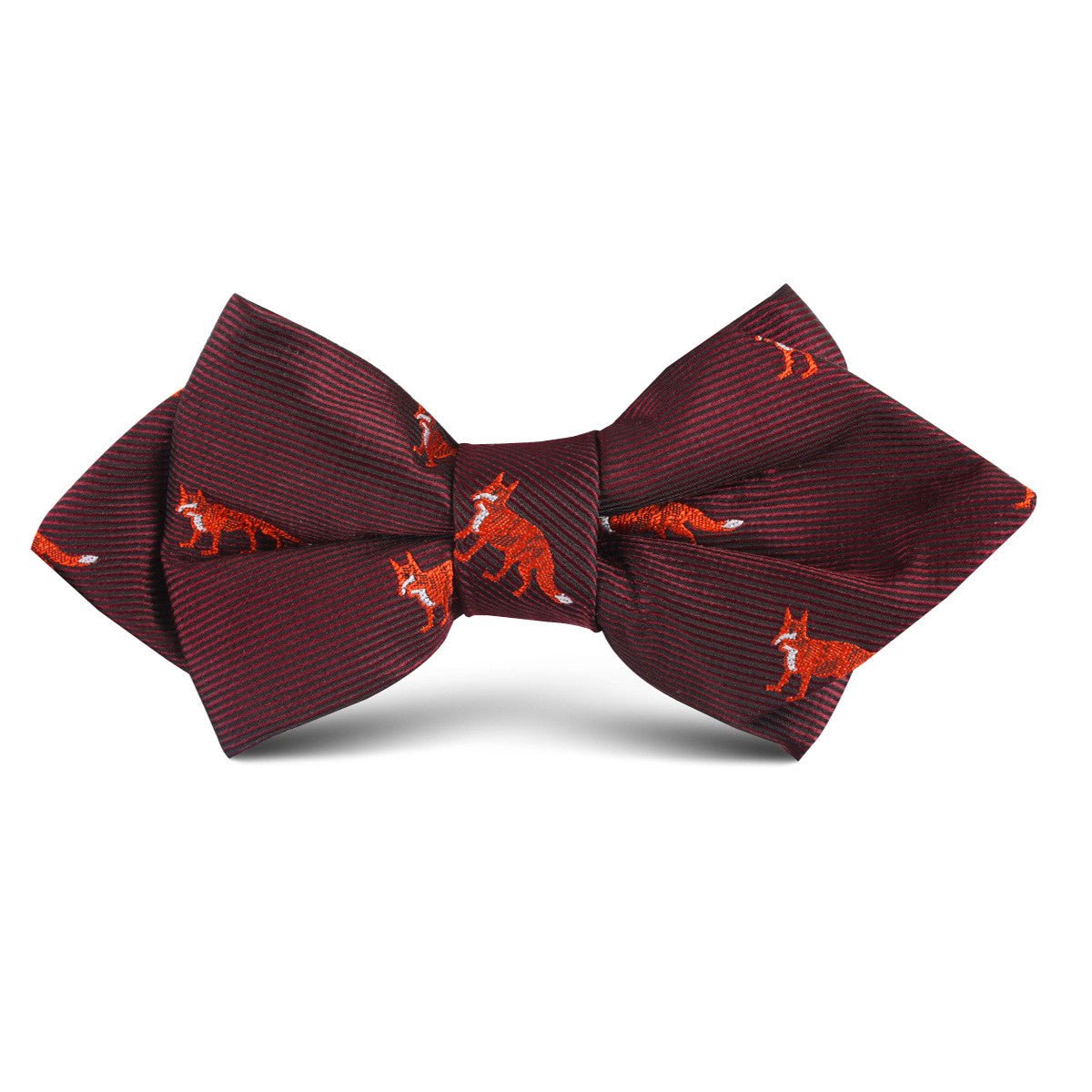 Burgundy Fox Kids Diamond Bow Tie