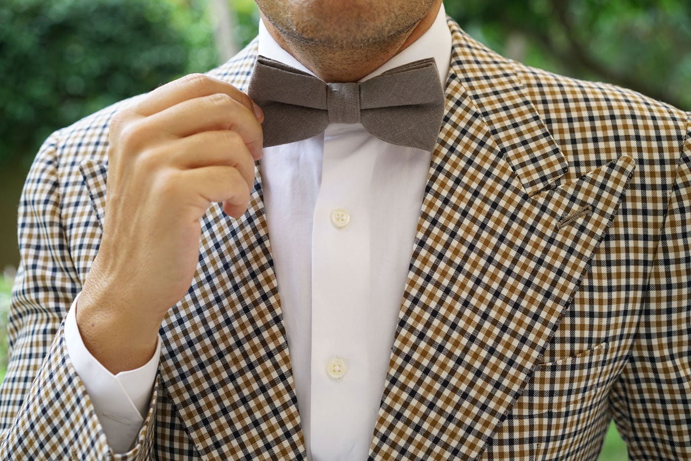 Mercury Charcoal Linen Bow Tie