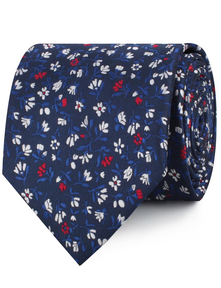 Jardin des Tuileries Navy Floral Necktie