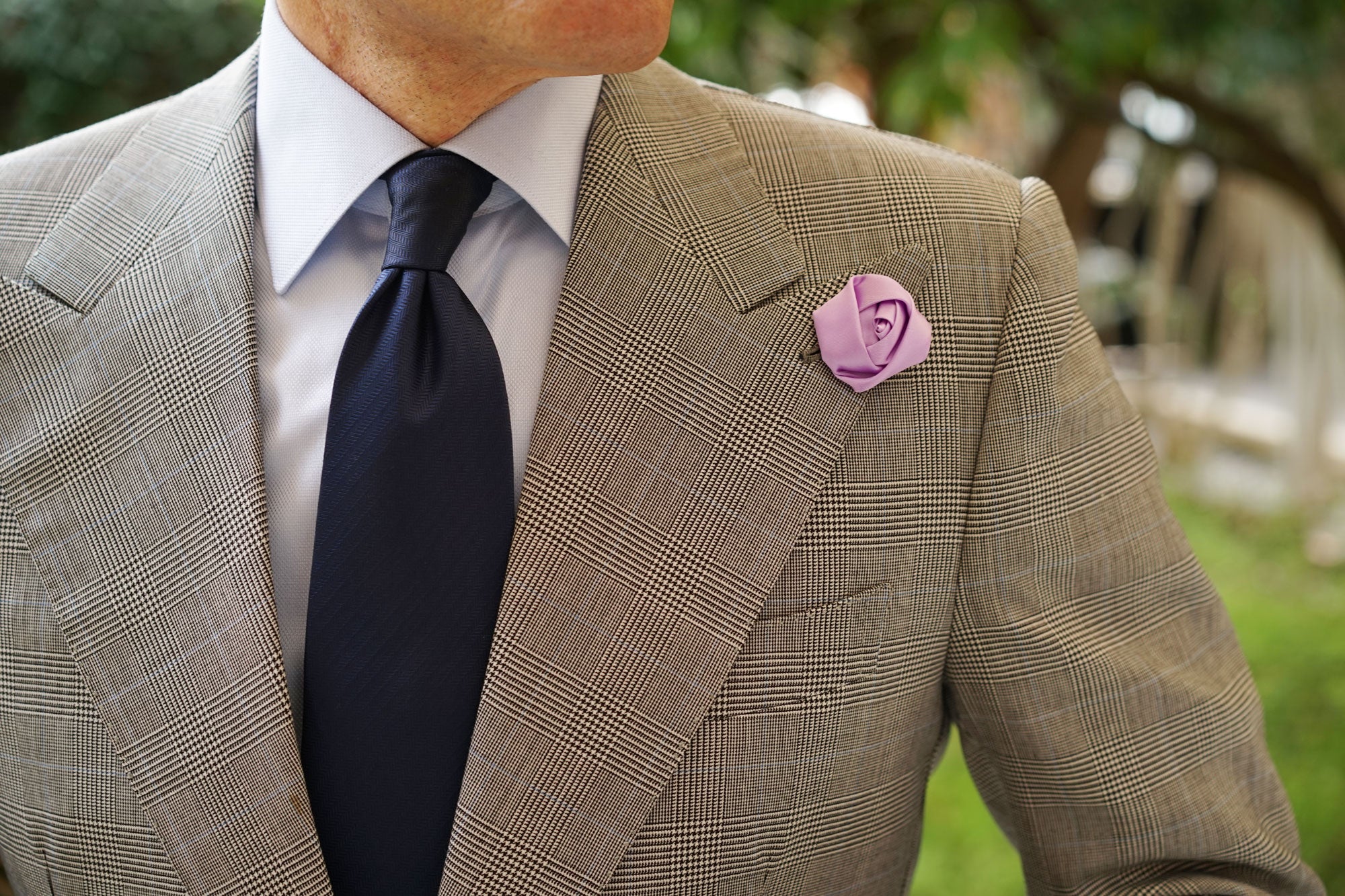 Lavender Satin Rose Lapel Pin