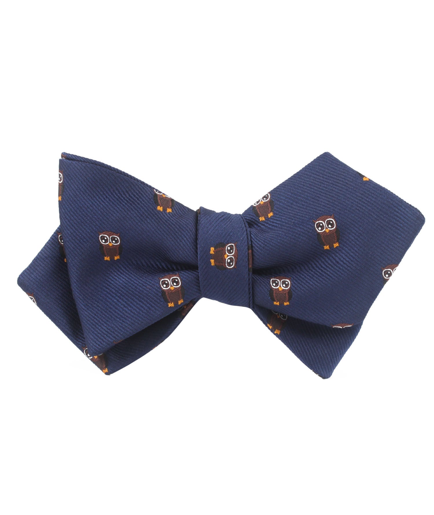 Brown Horned Owl Diamond Self Bow Tie