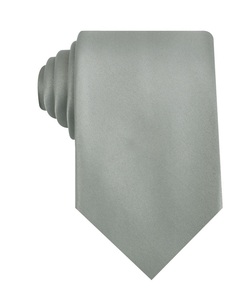 Mystic Silver Satin Necktie