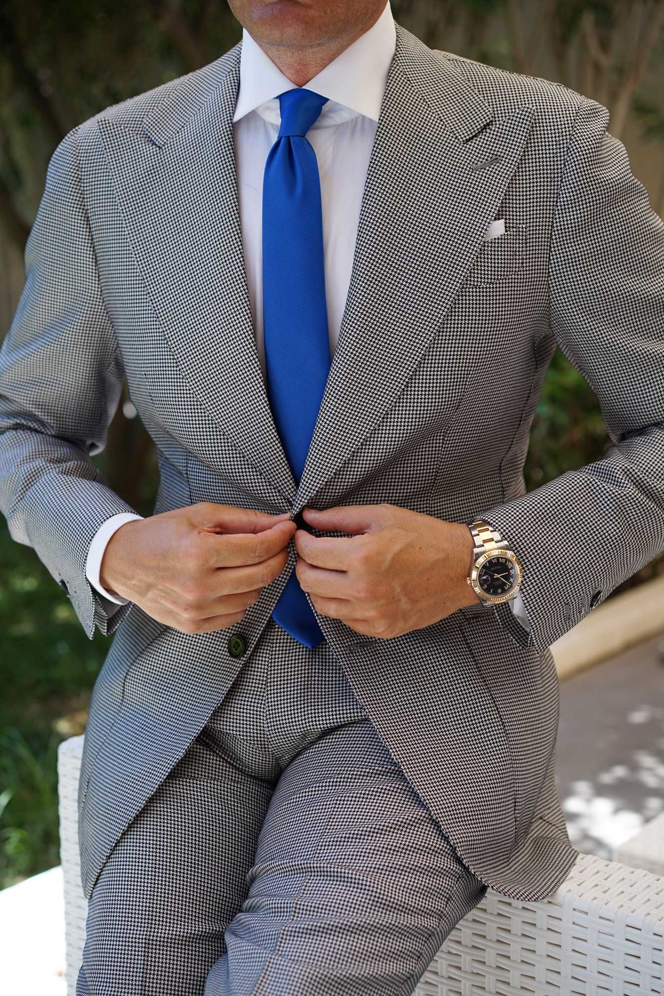 Horizon Blue Weave Skinny Tie