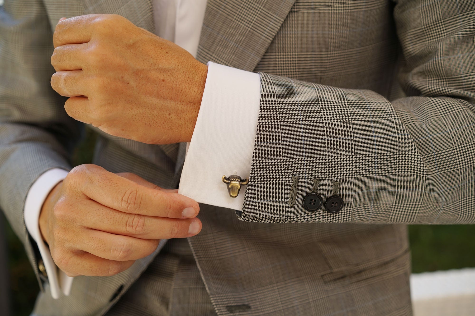 Antique Brass Wall Street Bull Cufflinks