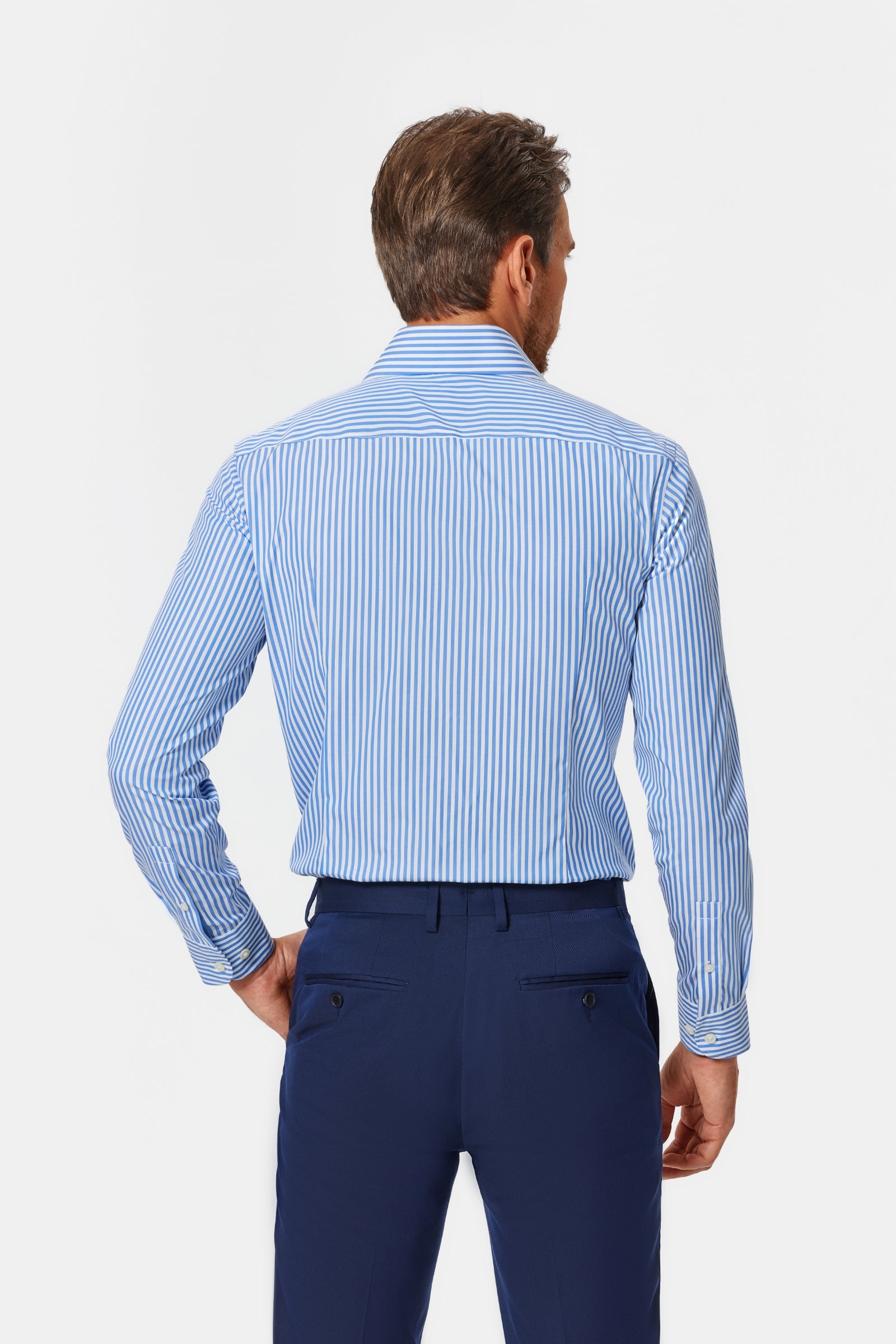 Brentley Blue Stripe Poplin Shirt