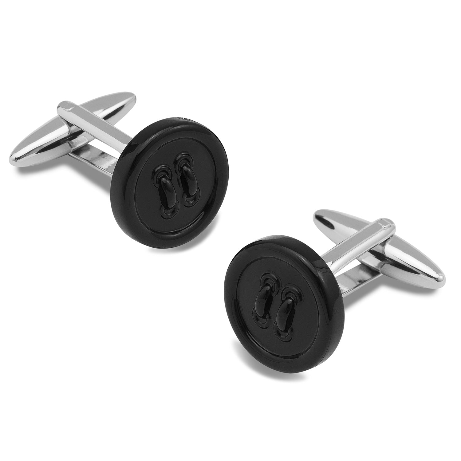 Fincher Button Black Cufflinks