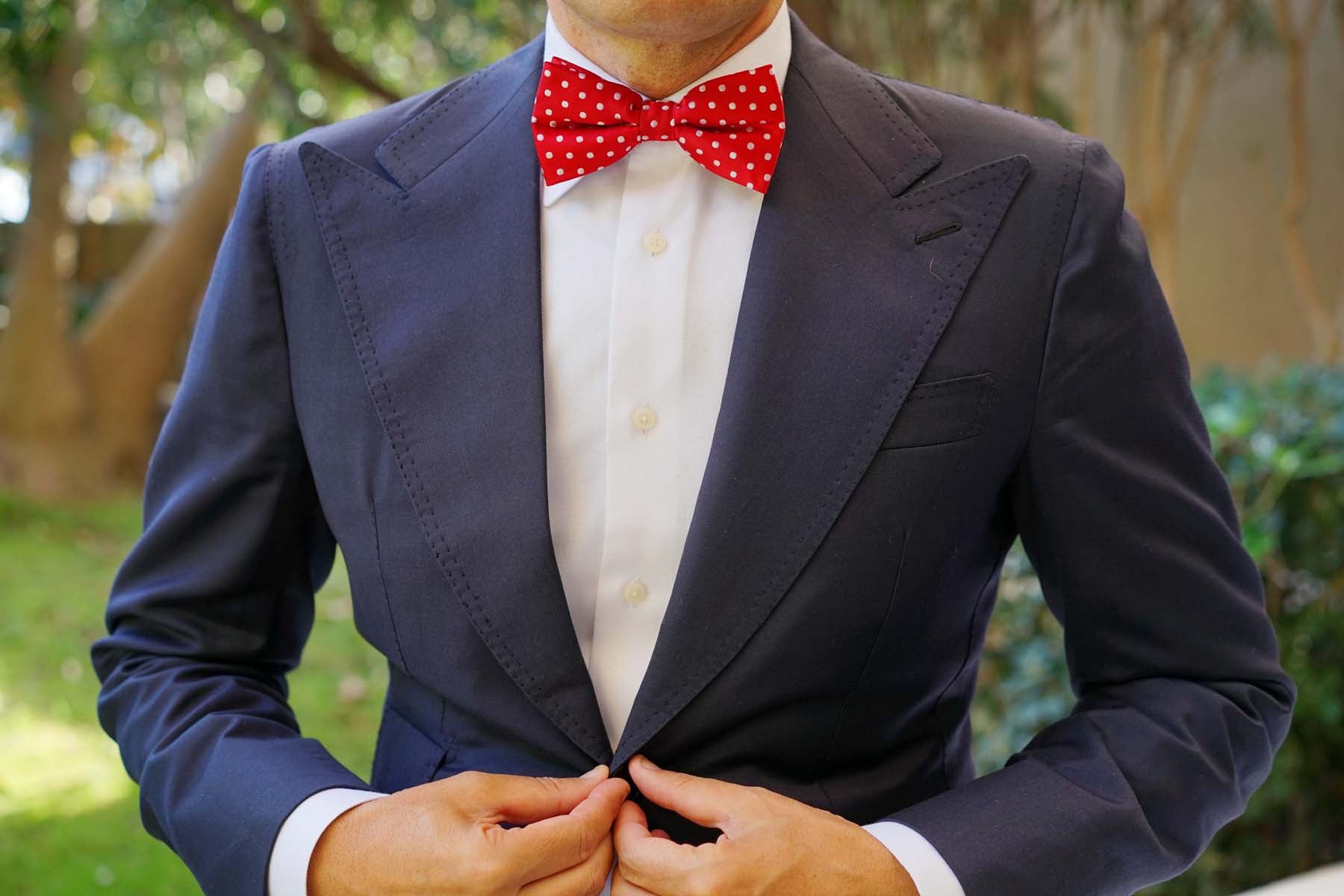 Royal Red Polka Dots Bow Tie