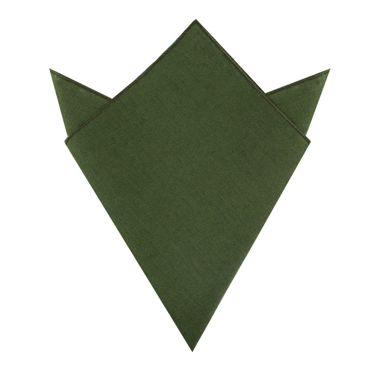 Hunter Green Slub Linen Pocket Square