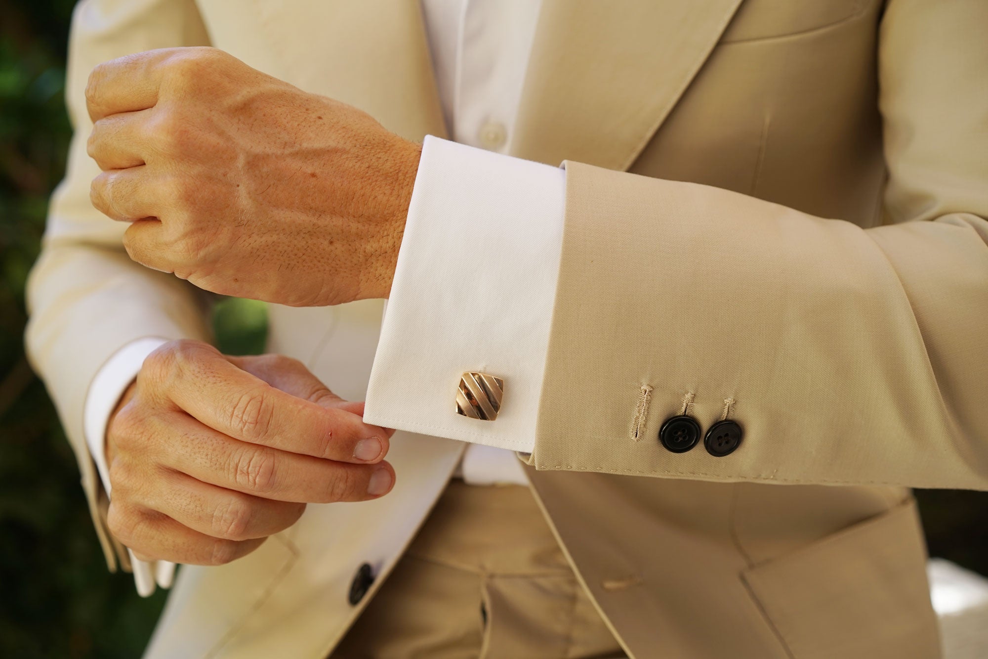 Cleopatra Brushed Rose Gold Cufflinks