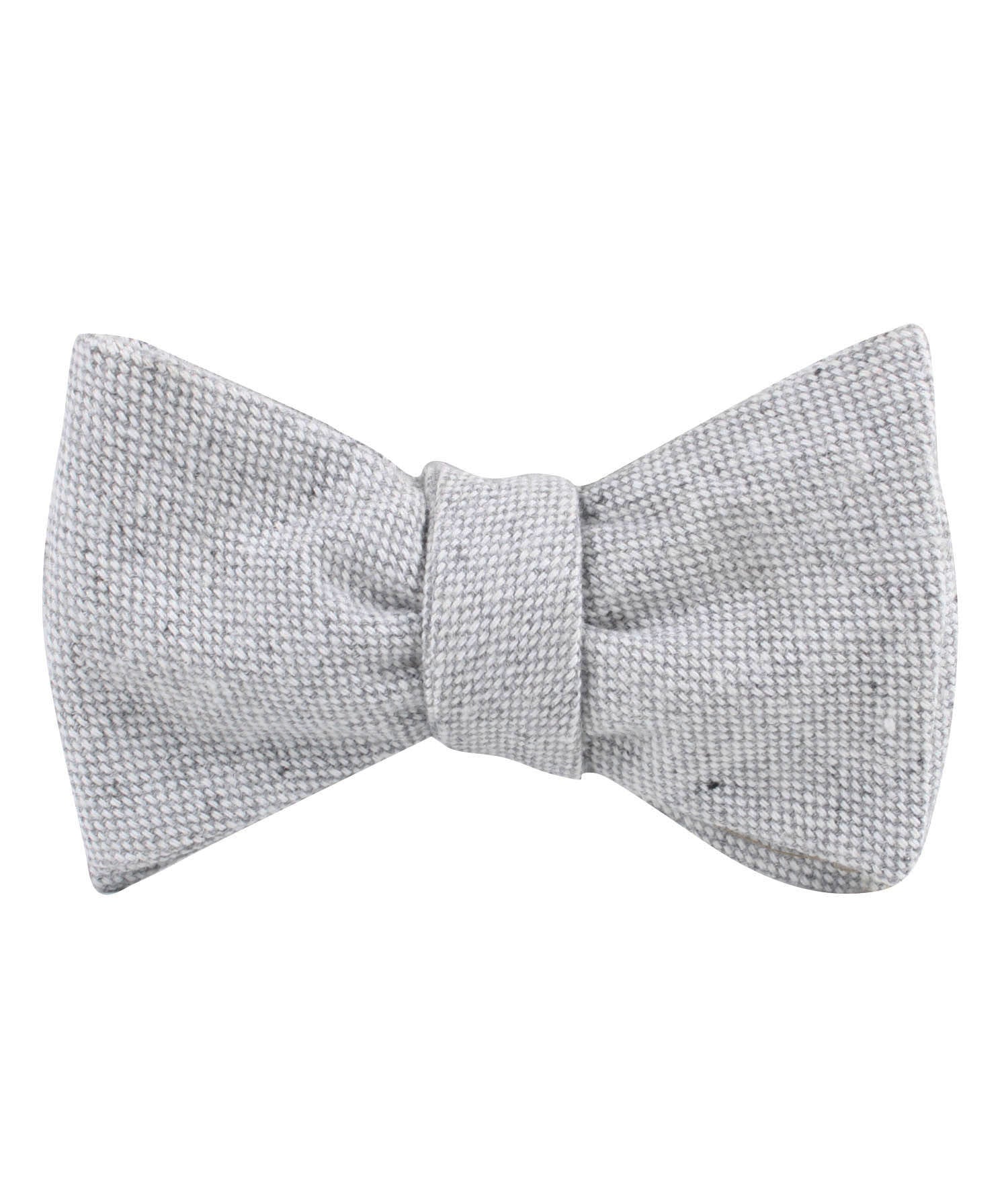 Dry Grey Donegal Linen Self Bow Tie