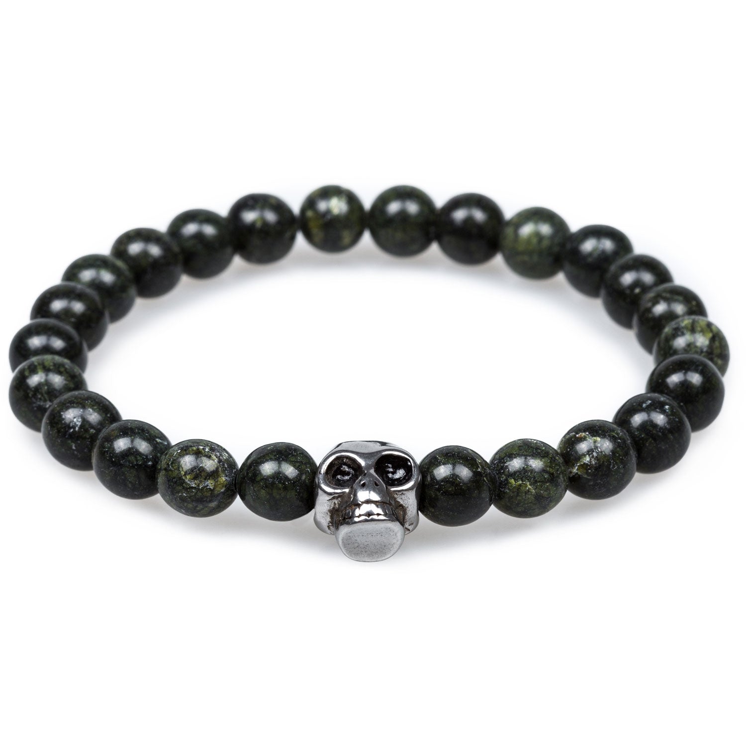 Rope's End Green Phantom Quartz Skull Bracelet