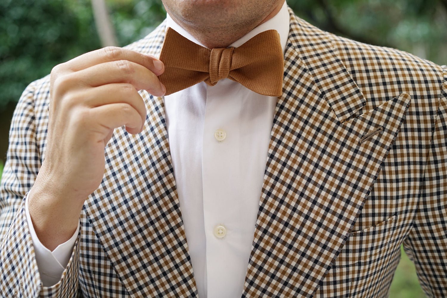 Dark Mustard Twill Linen Self Bow Tie