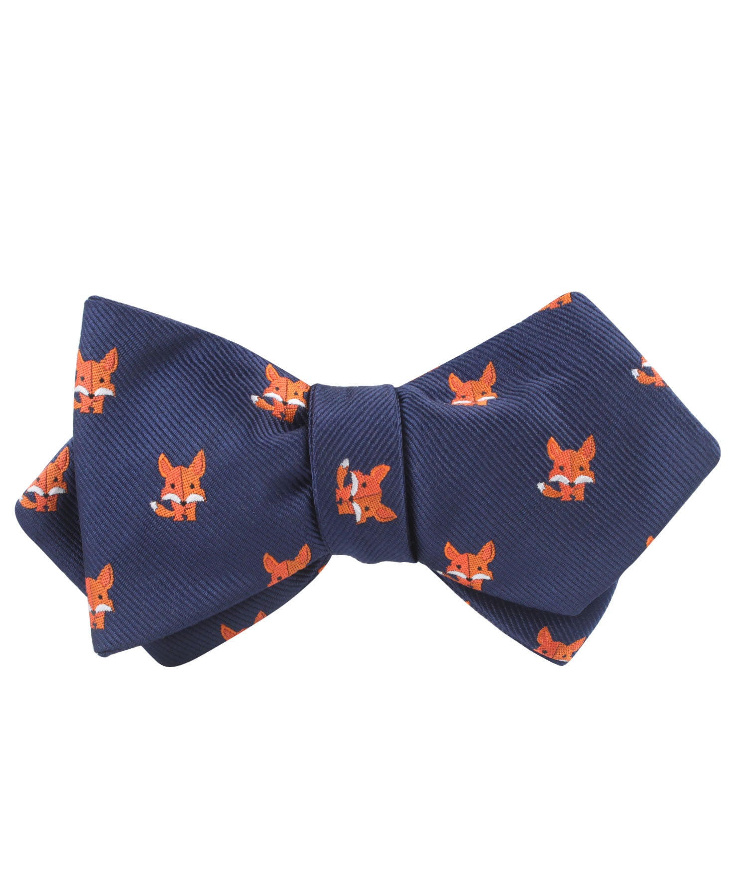 North American Kit Fox Diamond Self Bow Tie