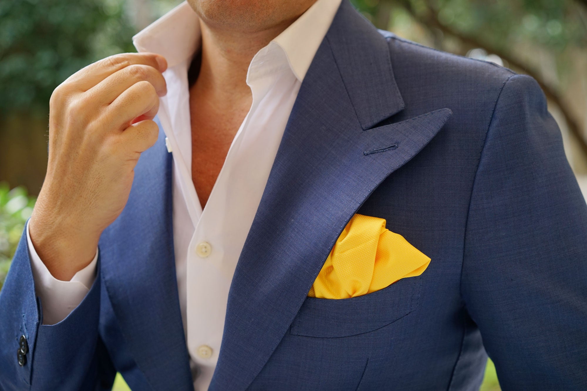 Daffodil Tuscan Sun Yellow Weave Pocket Square