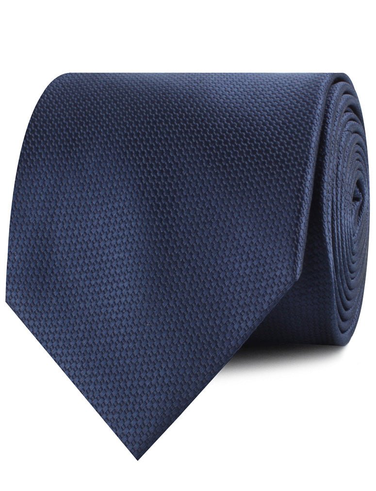 Navy Blue Basket Weave Necktie