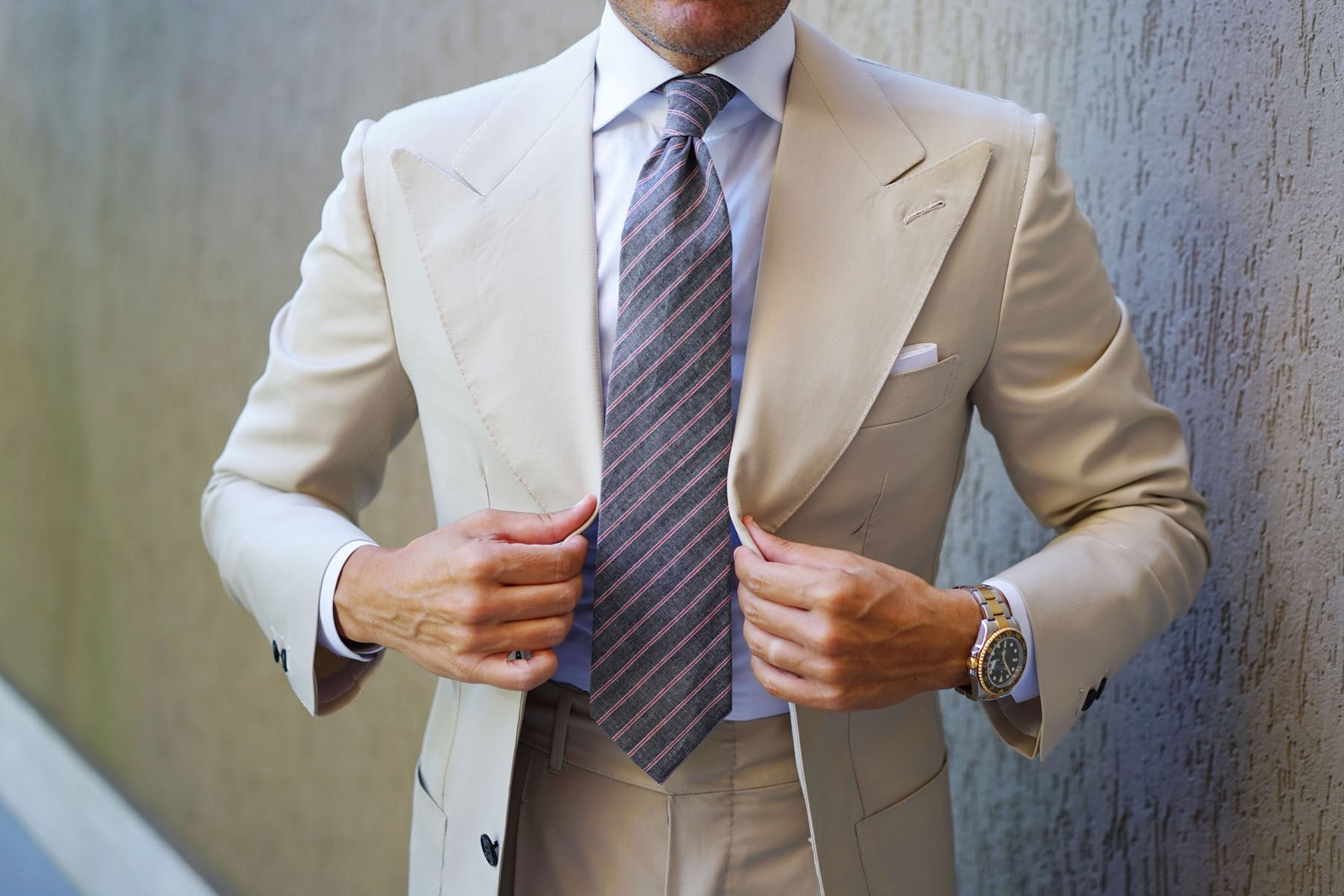 Cherry Red Pinstripe Tie