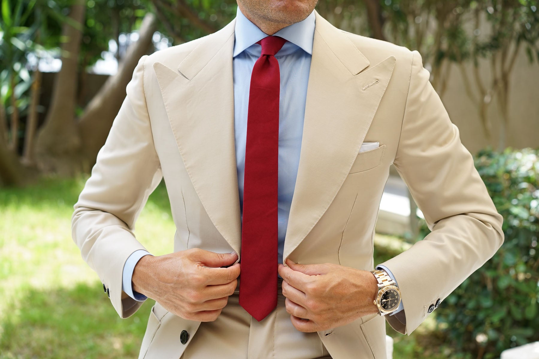 Maroon Cotton Skinny Tie