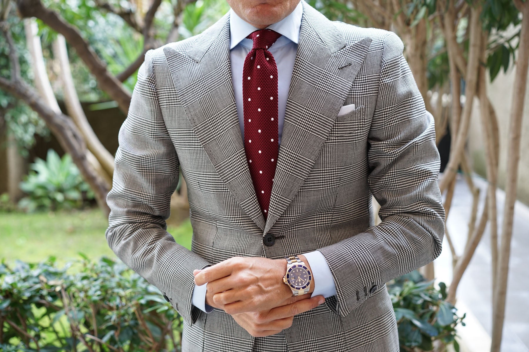 Pesci Mahogany Polkadot Knitted Tie