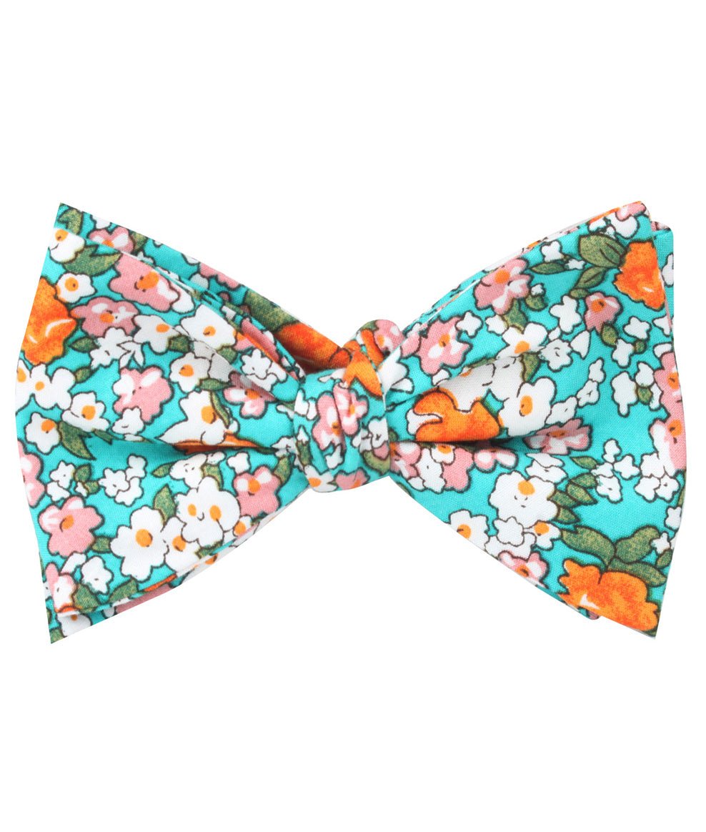 British Virgin Island Floral Self Bow Tie