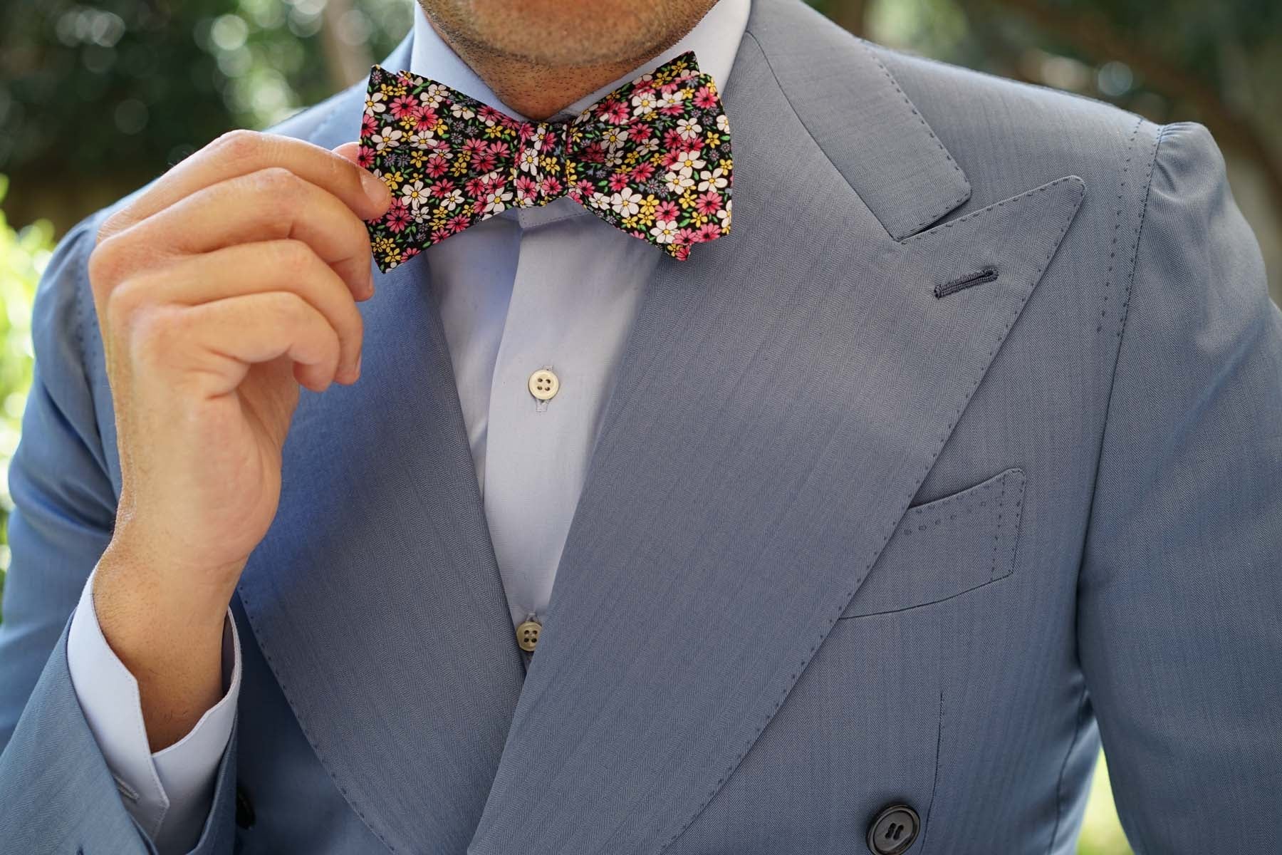 Daffodil Floral Self Bow Tie