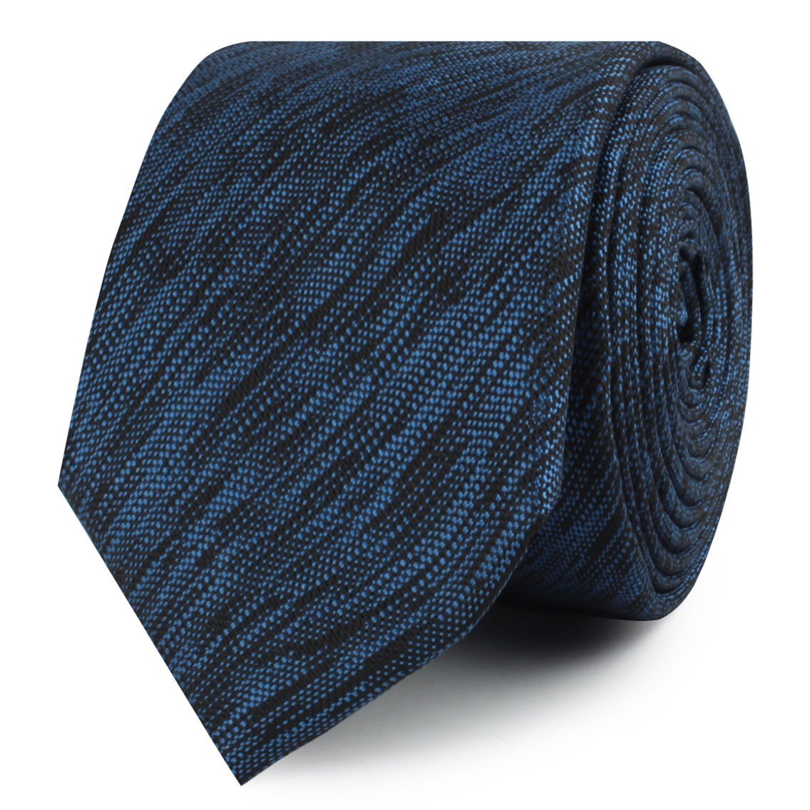 Midnight Blue-Black Chambray Skinny Tie