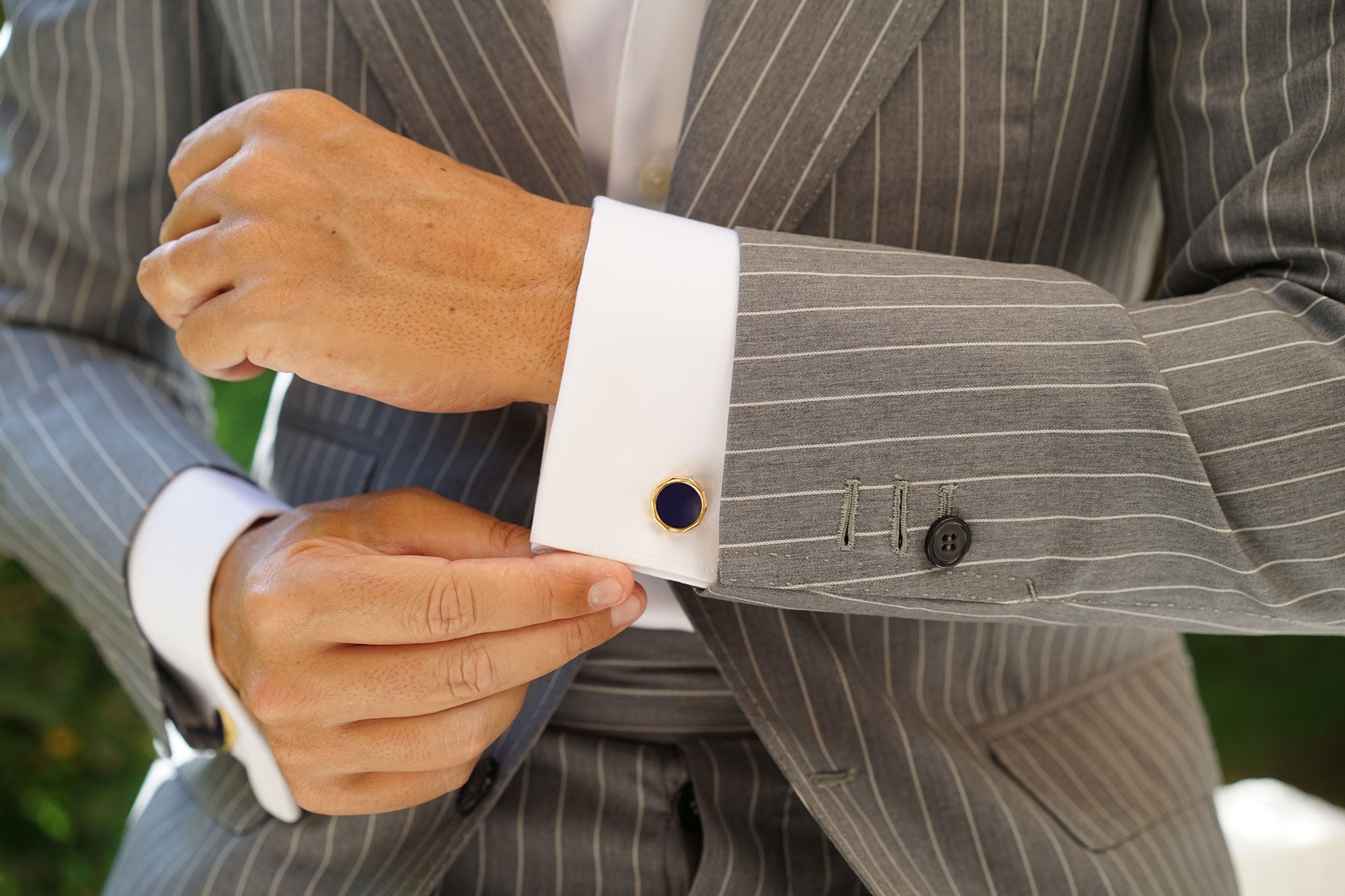 Prince Azure Blue and Gold Cufflinks