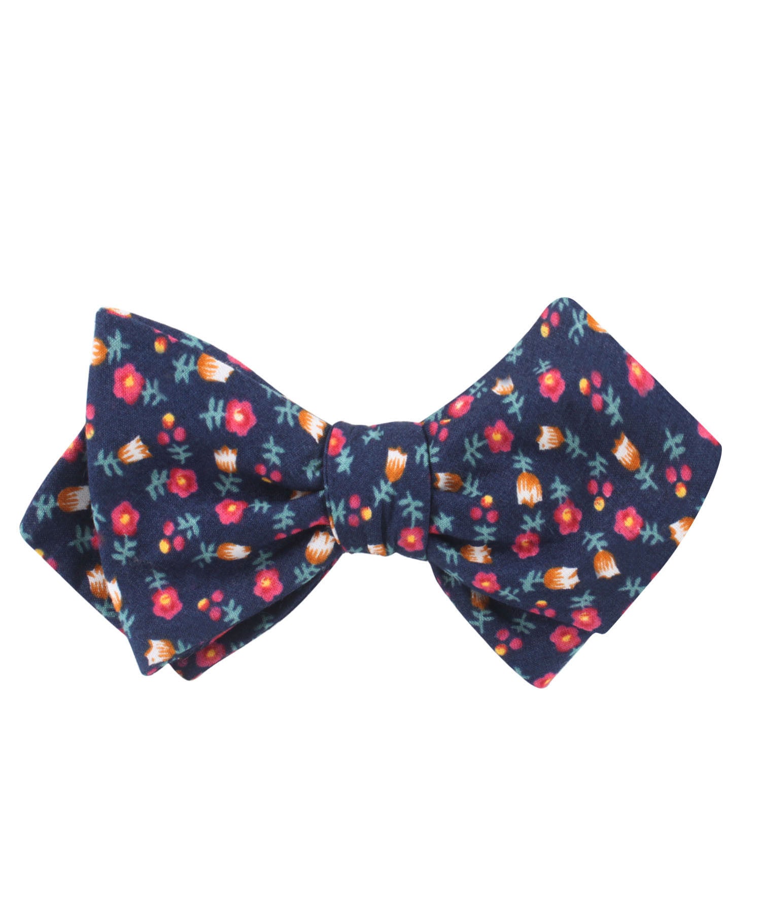 English Dahlias Floral Diamond Self Bow Tie